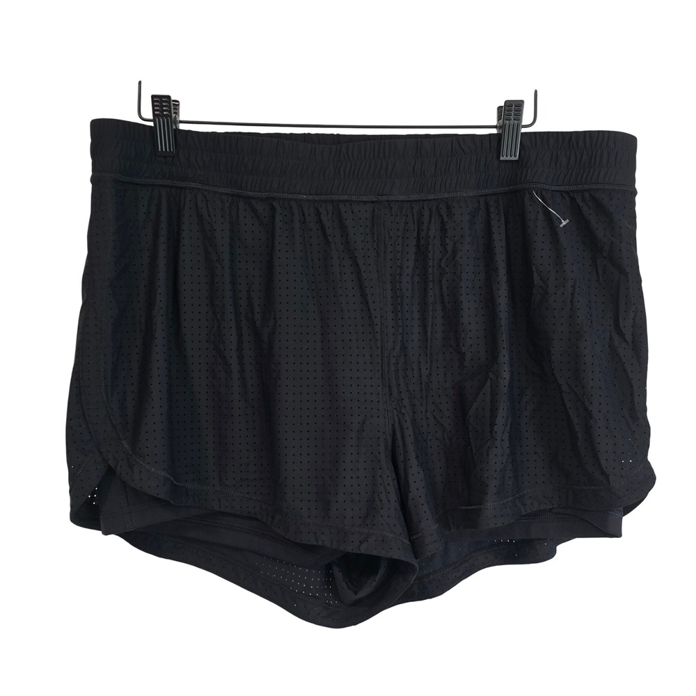 😀 GapFit Men or Women XL Black 2-in-1 Running Shorts Perforated Mesh Liner